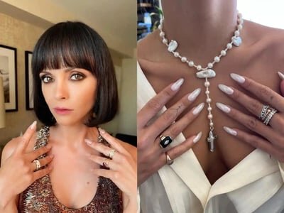 unghie perlate celeb